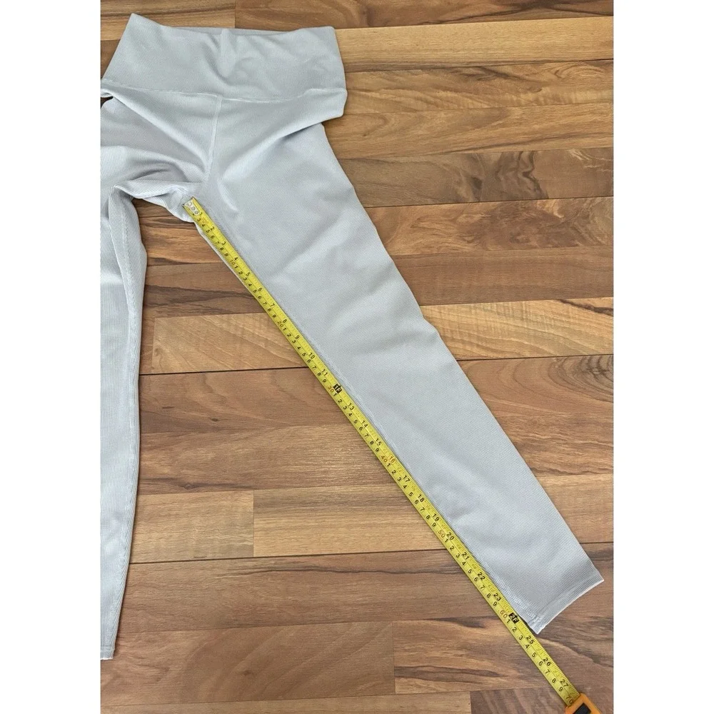 Vouri Lux Rib Studio Leggings High Rise Pale Gray Ribbed Size S - Picture 5 of 9